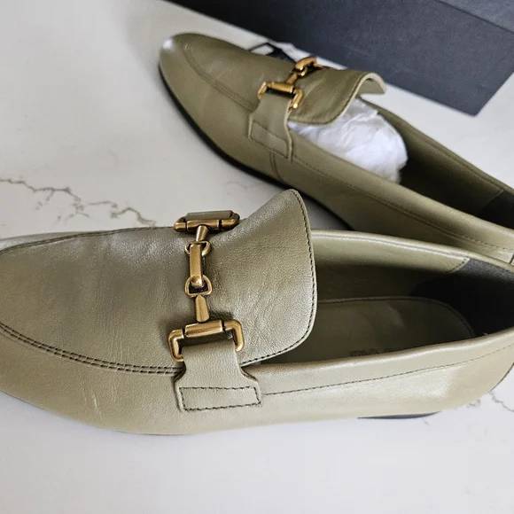 Massimo dutti Zara LEATHER LOAFERS WITH METAL BUCKLE NWT US 7.5/ EUR 38 - Picture 7 of 8